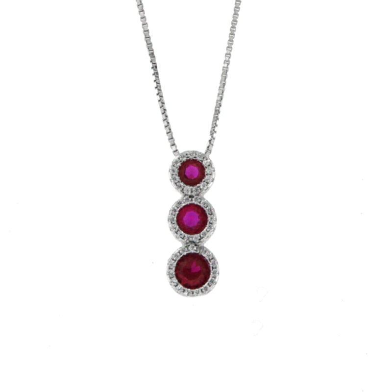 Radiant Elegance Ruby Pendant Necklace