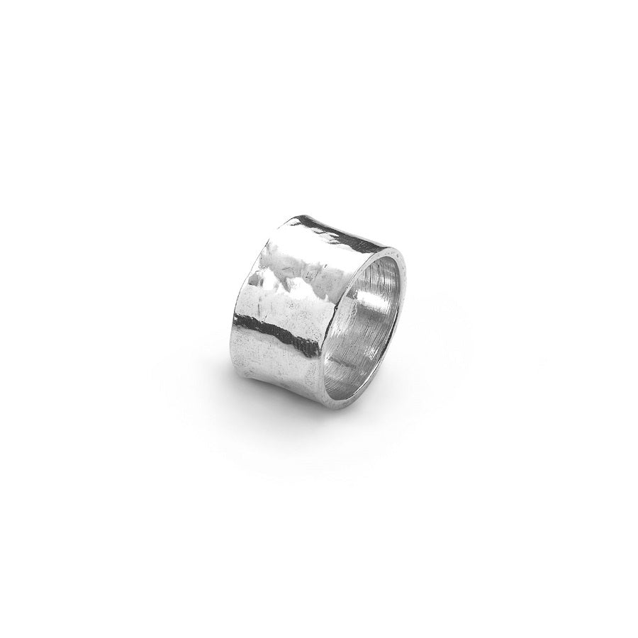 Bold Minimalist Wide Band Ring in Polished Silver