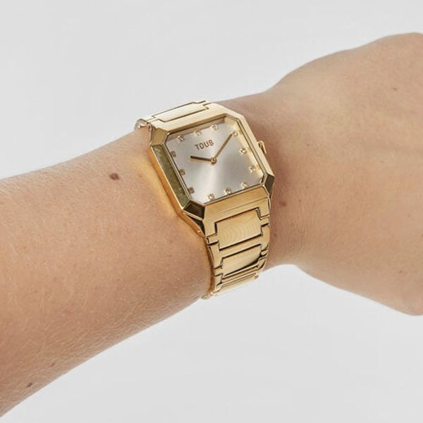 TOUS Gold-Tone Crystal Analog Watch
