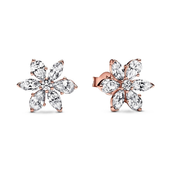 Radiant Rose Gold & Clear Crystal Studs
