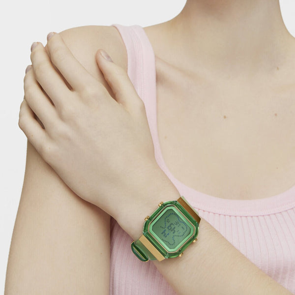 Timeless Elegance in Transparent Green and Gold