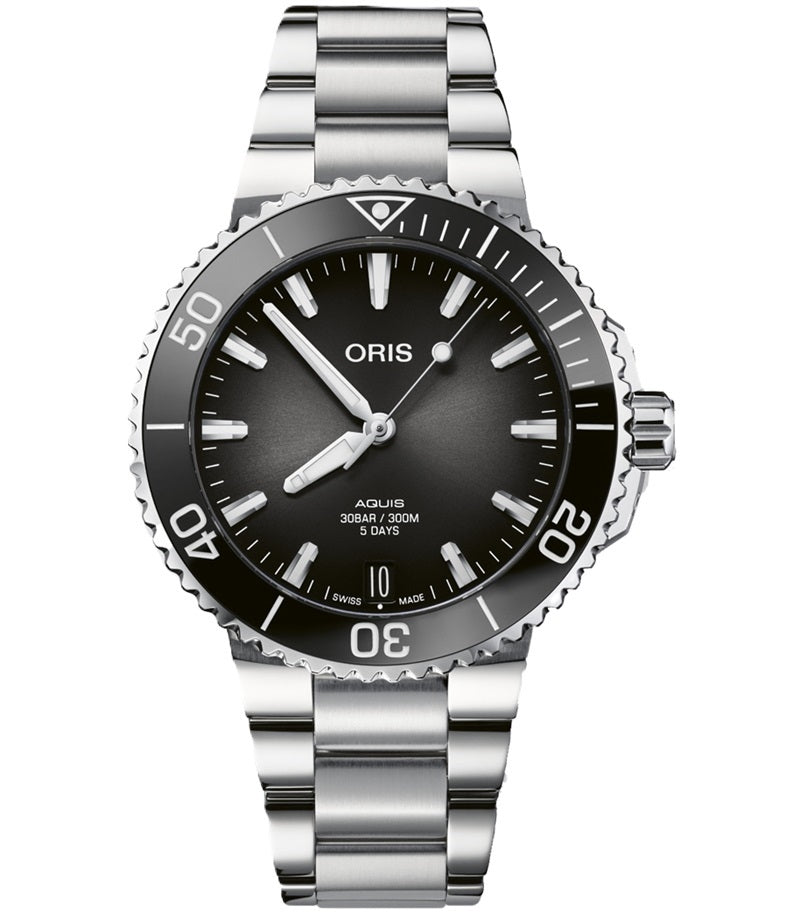 Oris Aquis Diver's Watch, Silver & Black