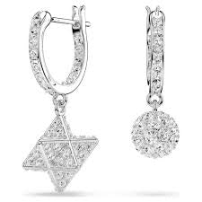 Radiant Diamond Charm Hoop Earrings
