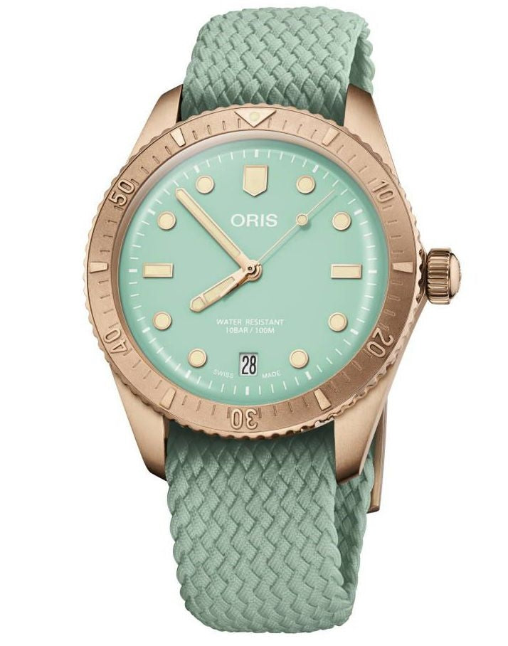 Oris Mint Green Bronze Diver's Watch
