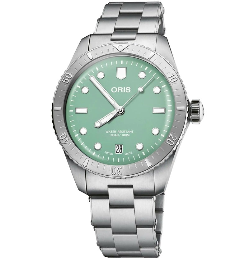 Oris Diver's Watch with Mint Green Dial