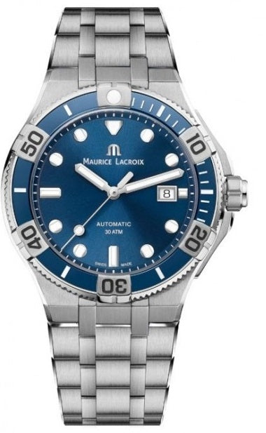 Maurice Lacroix Silver-Blue Diver's Watch