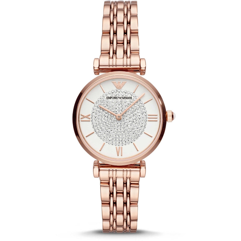 Emporio Armani Rose Gold Crystal Watch