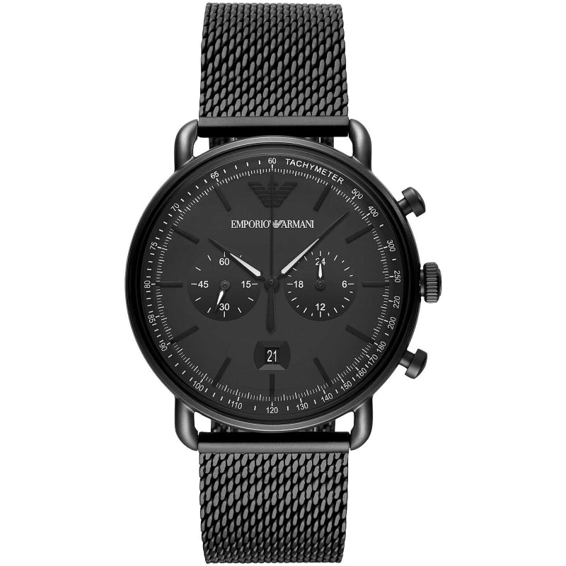 Emporio Armani Black Stainless Steel Chronograph