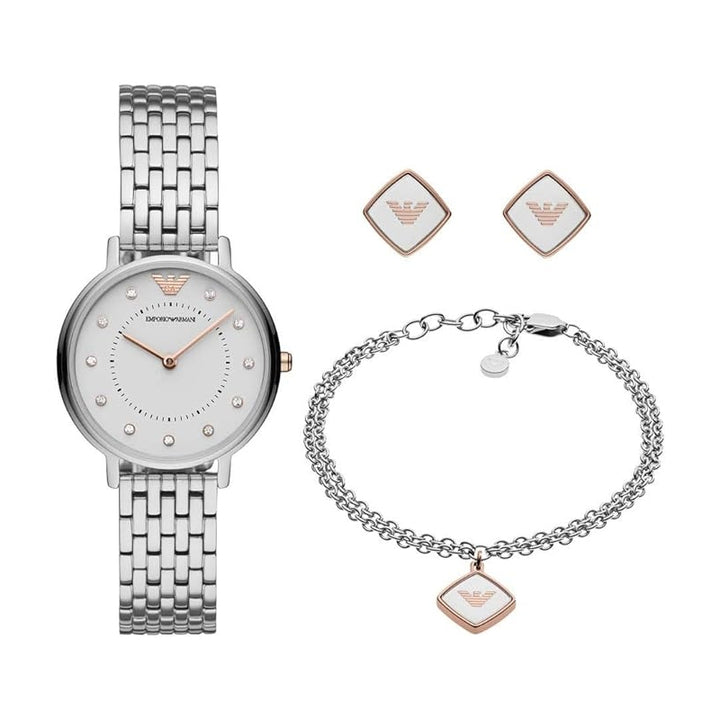 Emporio Armani Rose Gold Crystal Watch Set