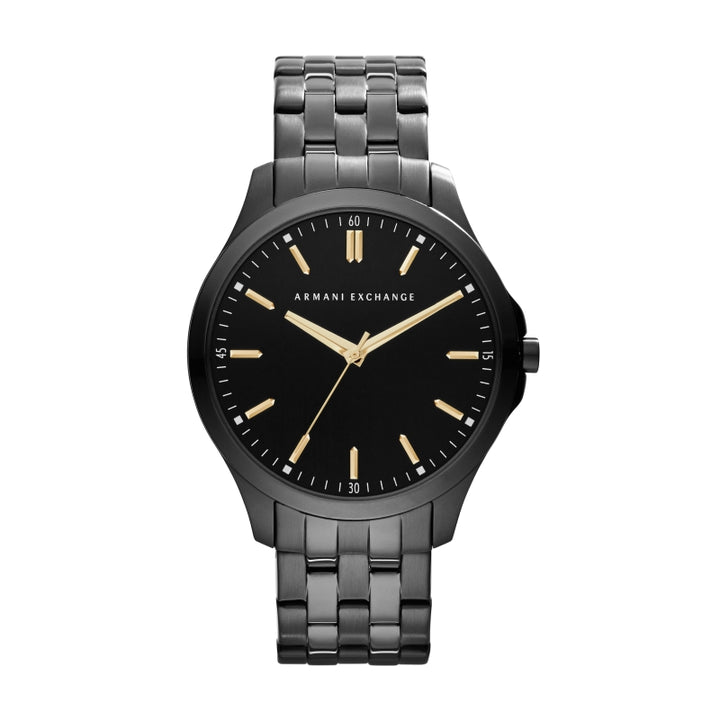 Armani Exchange Black & Gold Analog Watch