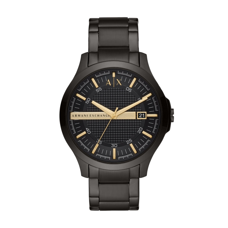 Armani Exchange Black & Gold Analog Watch