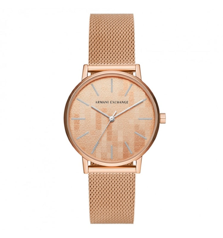Armani Exchange Rose Gold Mesh Watch