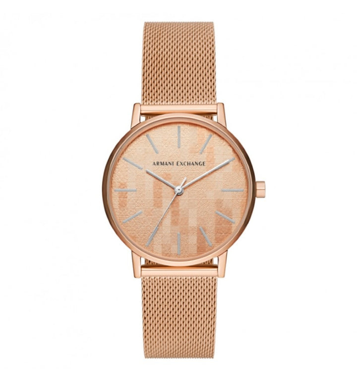 Armani Exchange Rose Gold Mesh Watch
