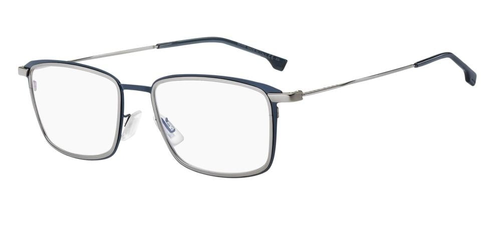 Sleek Navy Blue and Silver Frame Eyeglasses