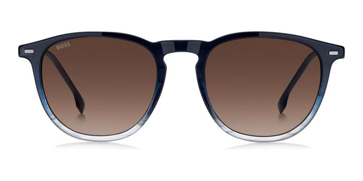 Refined Blue Gradient Acetate Frame with Silver Temples