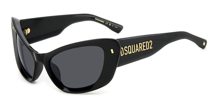 Sleek Black Acetate Frame with Gold Accents