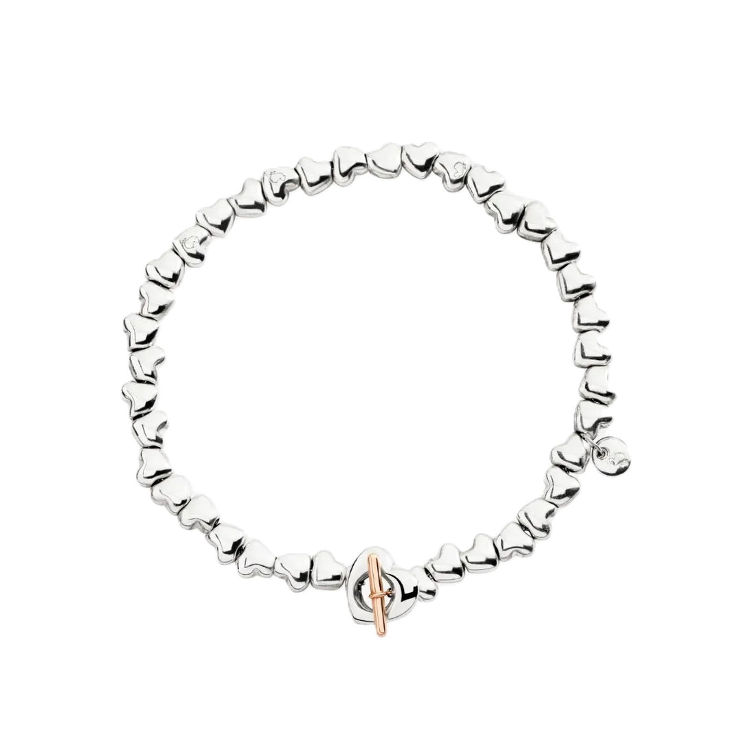 Timeless Elegance Silver and Rose Gold Bracelet