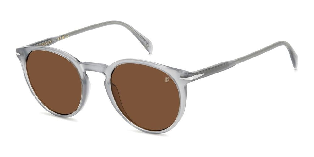 Translucent Grey Acetate Sunglasses with Brown Lenses