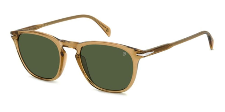 Timeless Light Brown Acetate Sunglasses with Green Lenses