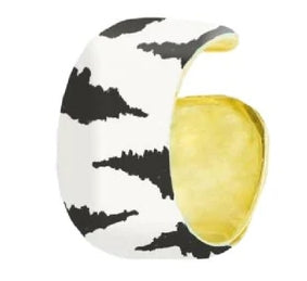 Monochrome Elegance Enamel Cuff Bracelet