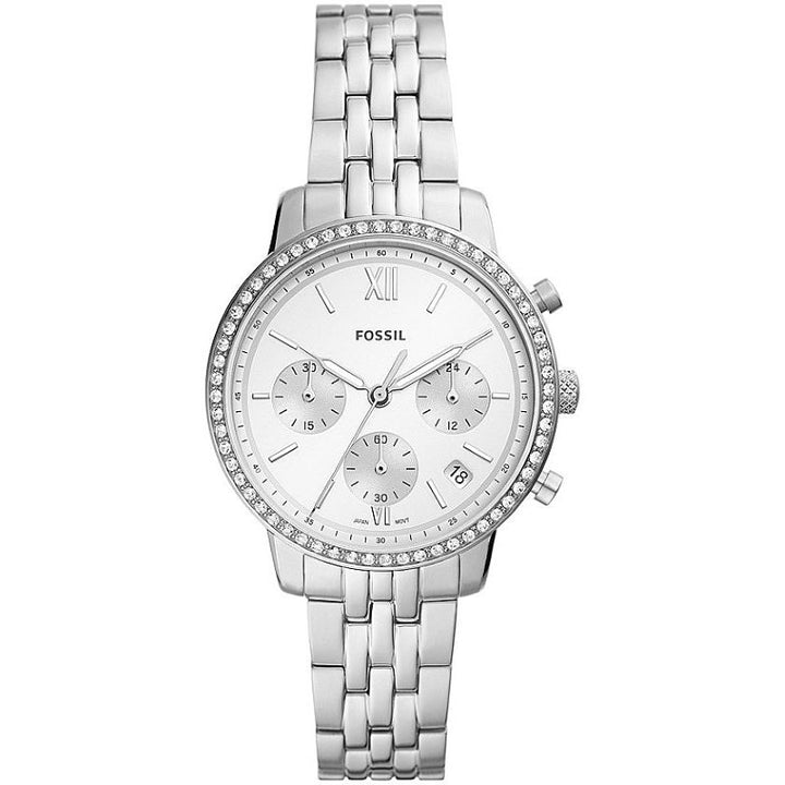 Fossil Silver Chronograph Crystal Watch