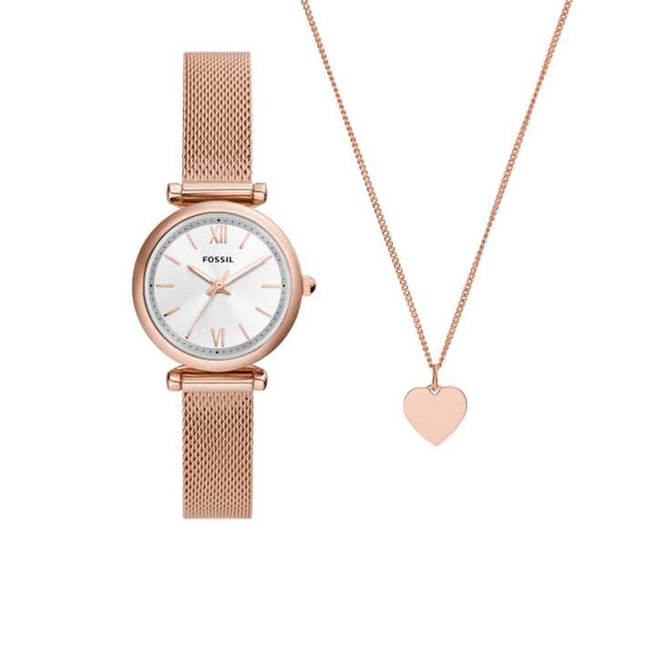 Fossil Rose Gold Mesh Watch Set