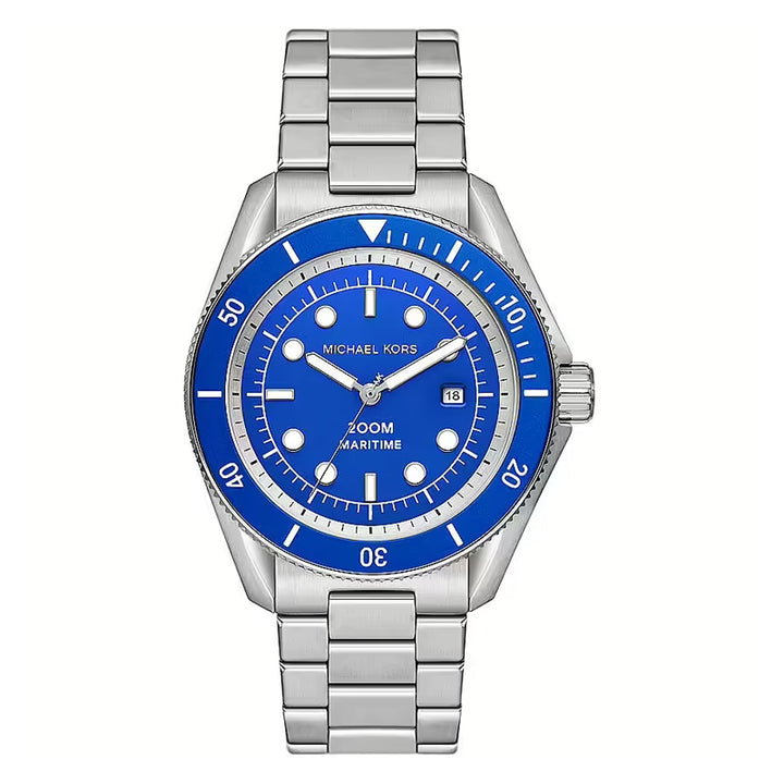 Michael Kors Silver-Blue Diver Watch