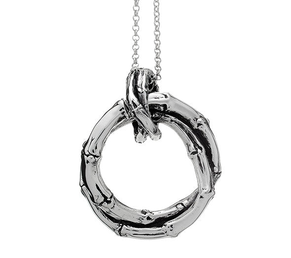 Modern Silver-Tone Pendant Necklace with Sculptural Elegance
