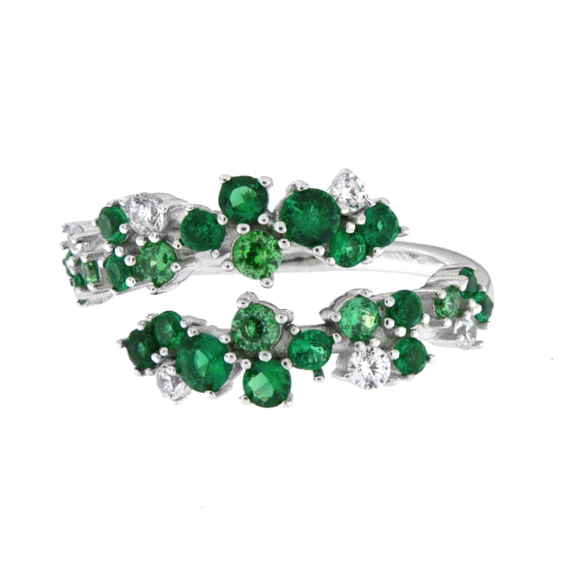 Emerald Radiance Diamond Ring in White Gold
