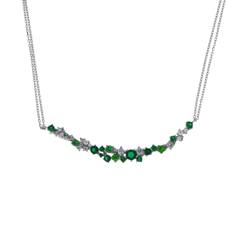 Emerald Radiance Necklace with Diamond Accents