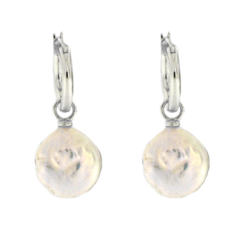 Timeless Ivory Pearl Drop Hoops