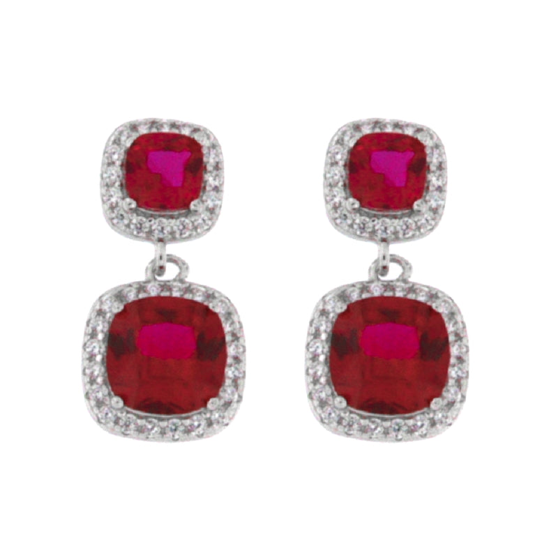 Timeless Ruby and Diamond Drop Earrings