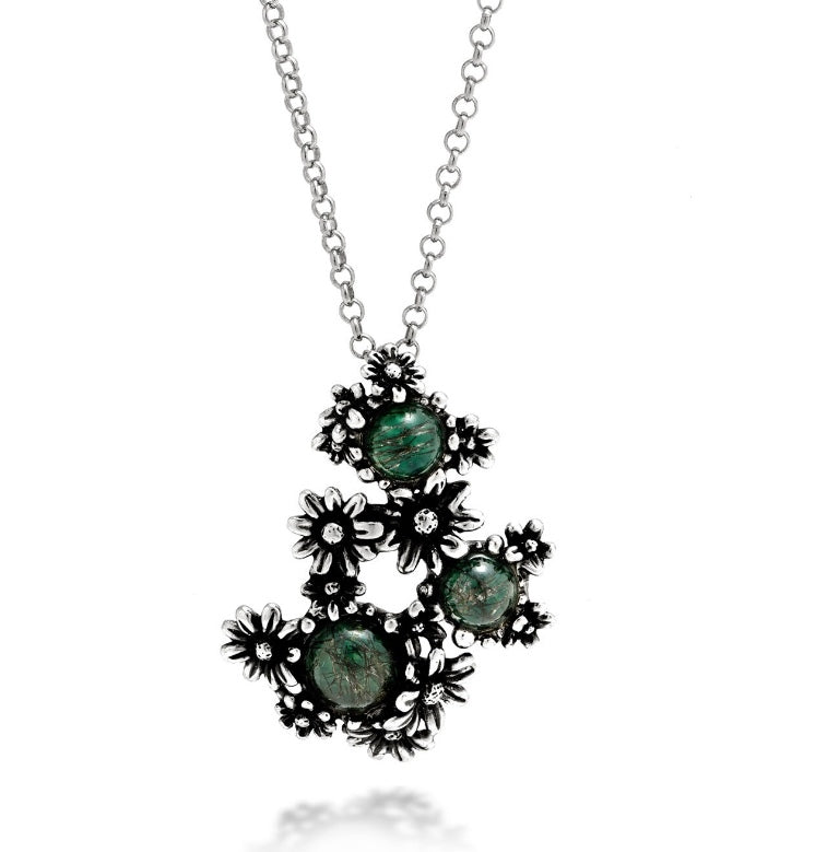 Emerald Bloom Pendant Necklace