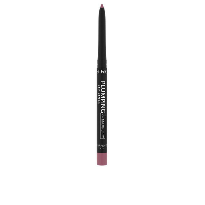 Automatic plumping lip liner in soft rose, slim twist pencil, satin‑matte finish