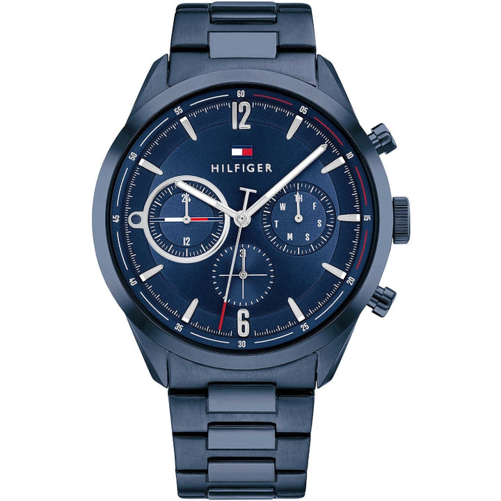 Sleek Blue Dial Chronograph with Silver Accents