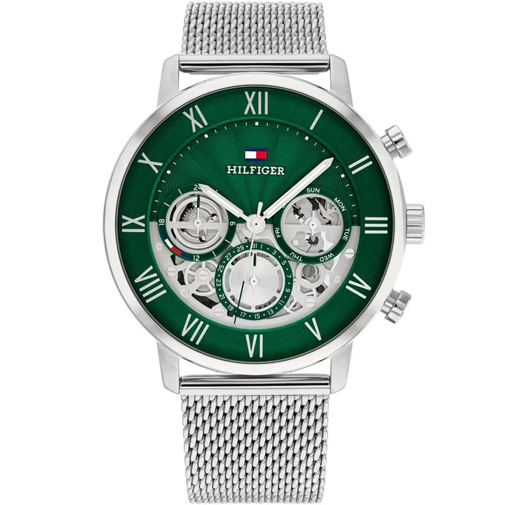 Timeless Precision in Silver and Green