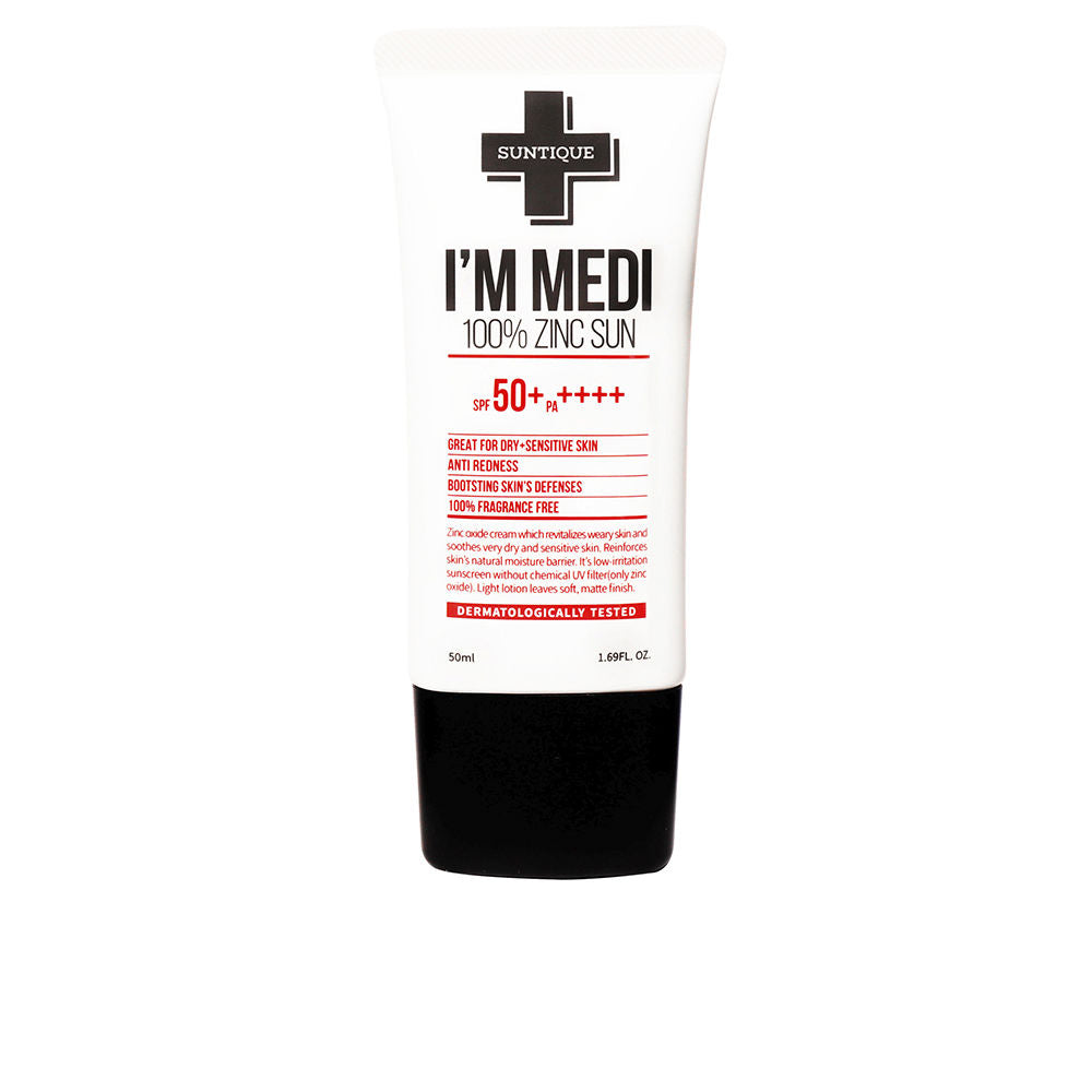50 ml tube of fragrance-free zinc mineral SPF50+ facial sunscreen for sensitive skin