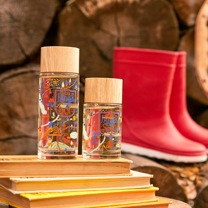 125 ml clear glass eau de toilette bottle with wooden cap, citrus-woody fragrance for Man