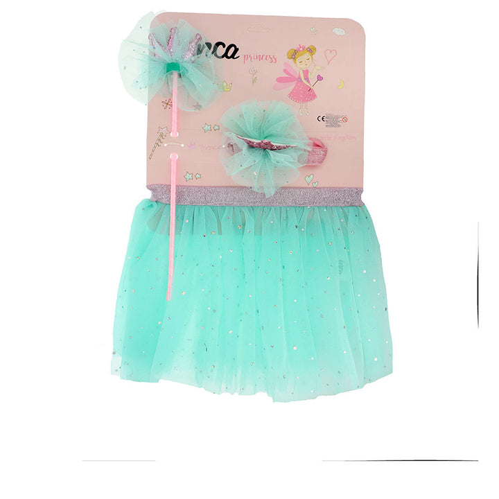 Unisex toddler layered tulle tutu with elastic waist and bunny-ear headband with flowers