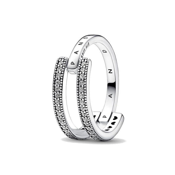 Pandora Silver Ring with Clear Crystal