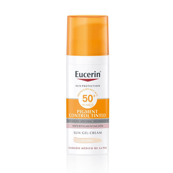 50 ml tinted SPF50+ lightweight sun fluid in pale shade, pump bottle, Unisex