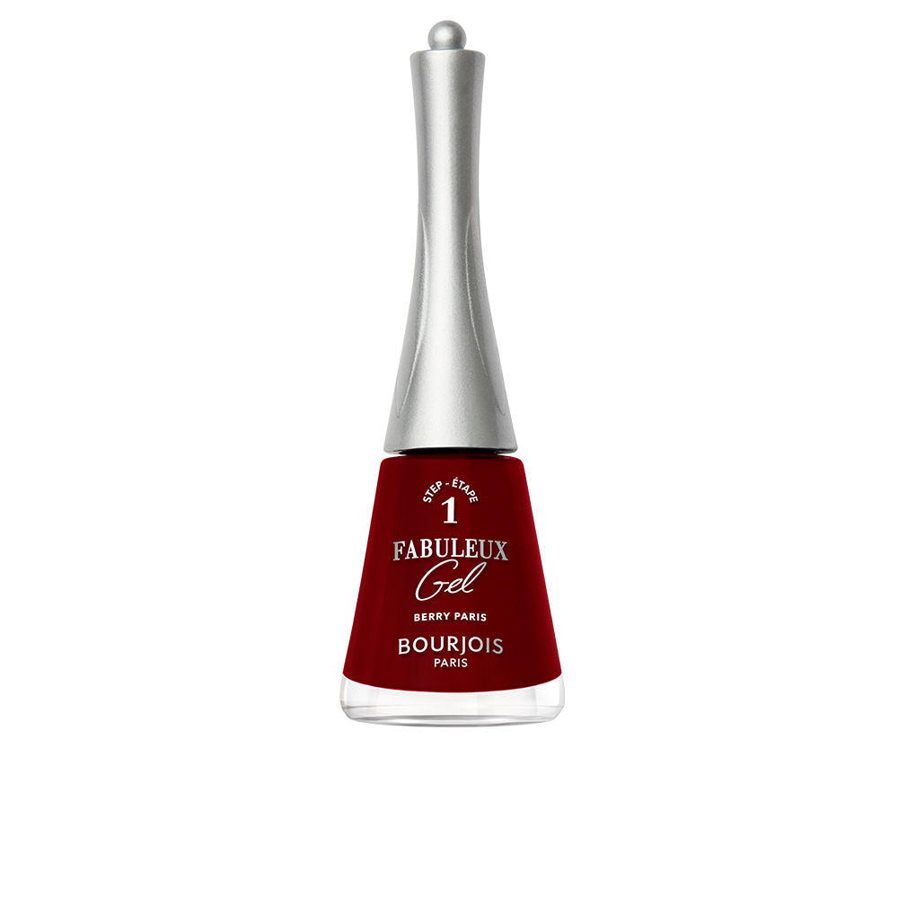 9 ml berry-red gel-effect nail polish with wide panoramic brush