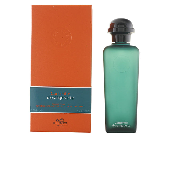 Deep green lantern-shaped bottle of Concentré d’Orange Verte, 200 ml, citrus-woody scent