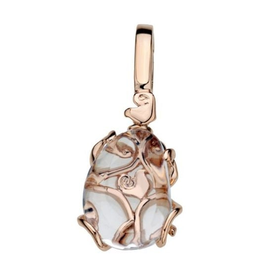 Radiant Rose Gold Pendant Charm with Crystal Elegance