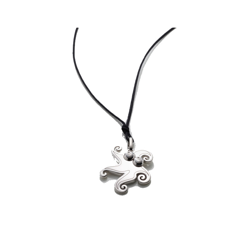 Sleek Modern Pendant on Black Fabric Cord