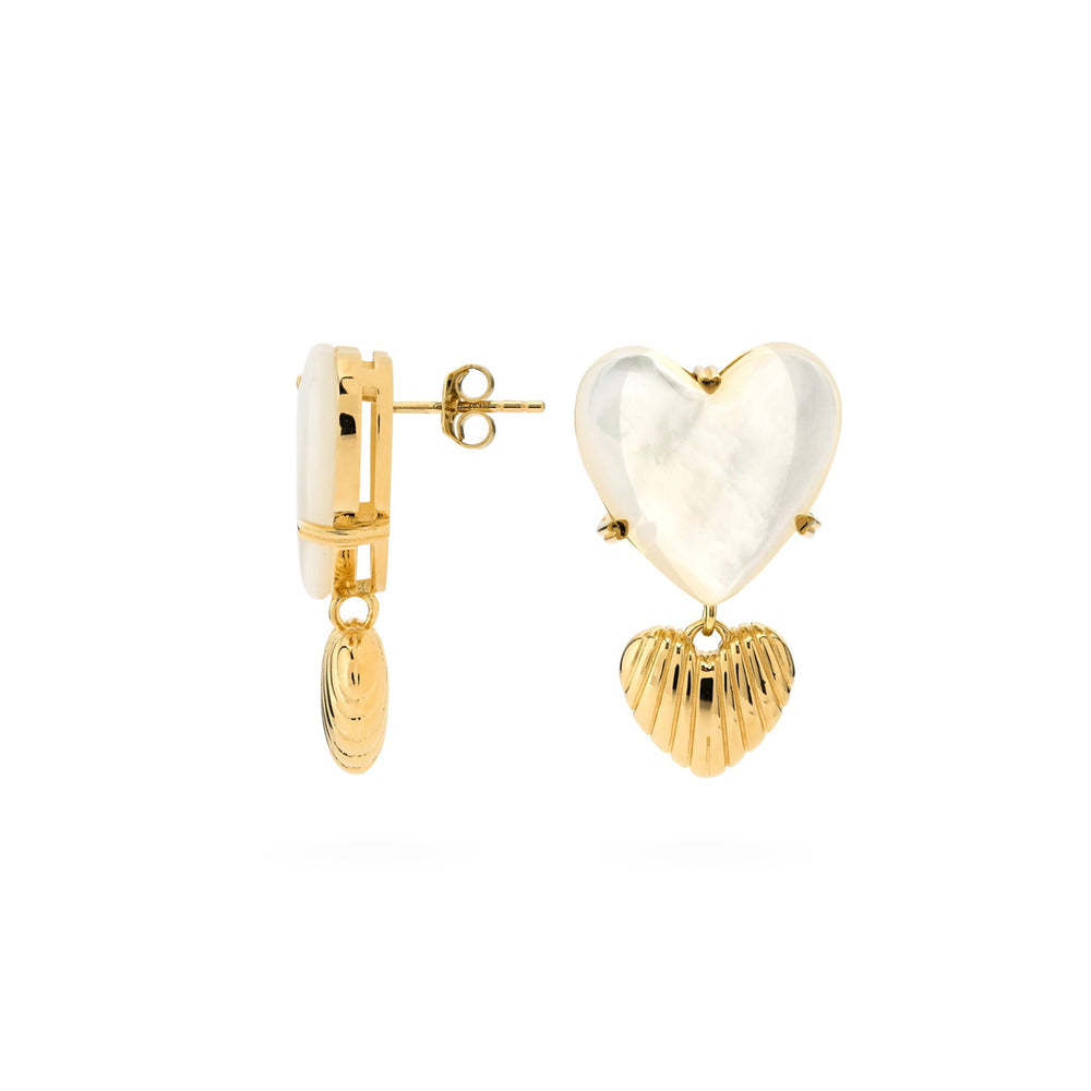 Radiant Heart-Shaped Mother of Pearl Drops