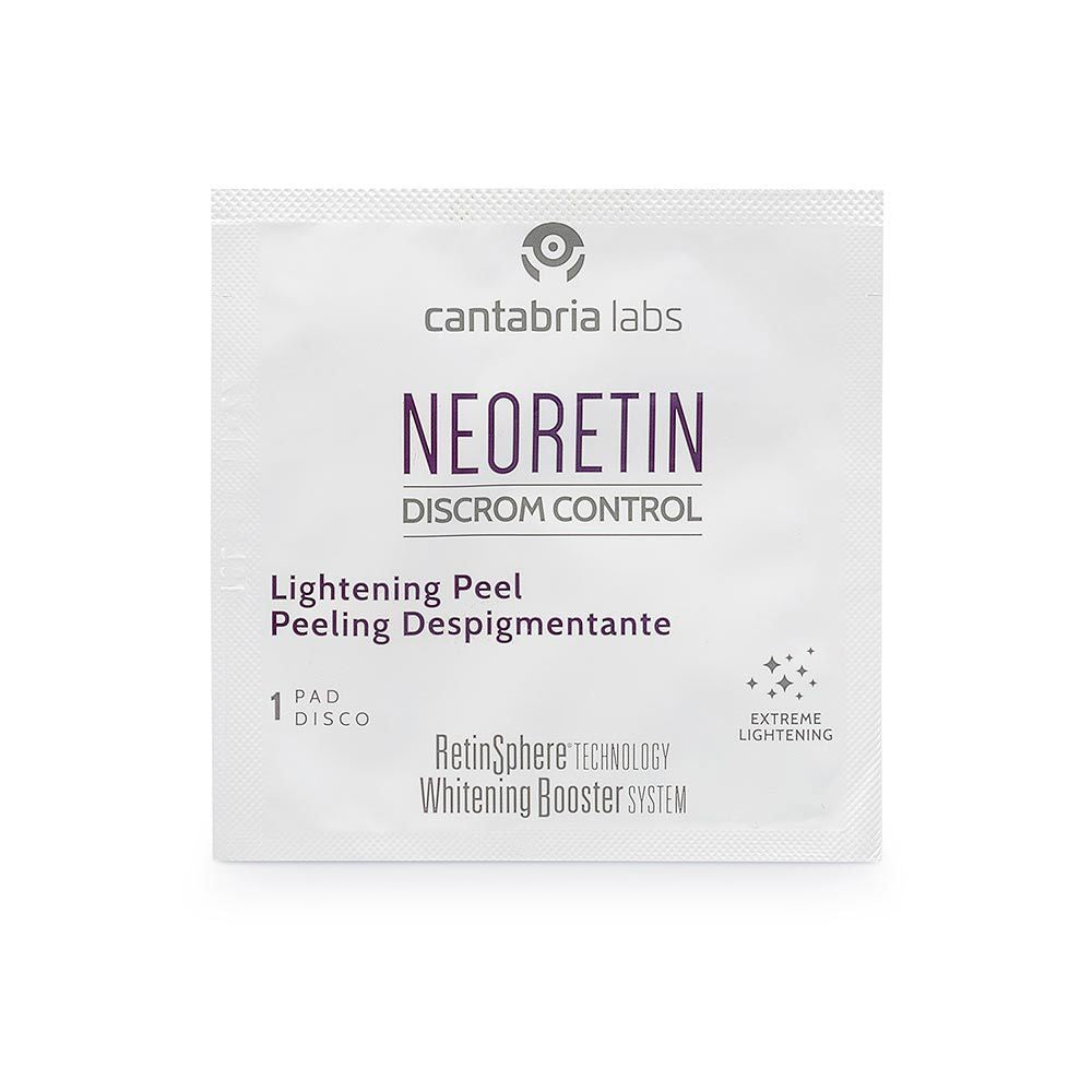 Single-dose Neoretin Discrom Control depigmenting peel packaged for professional use
