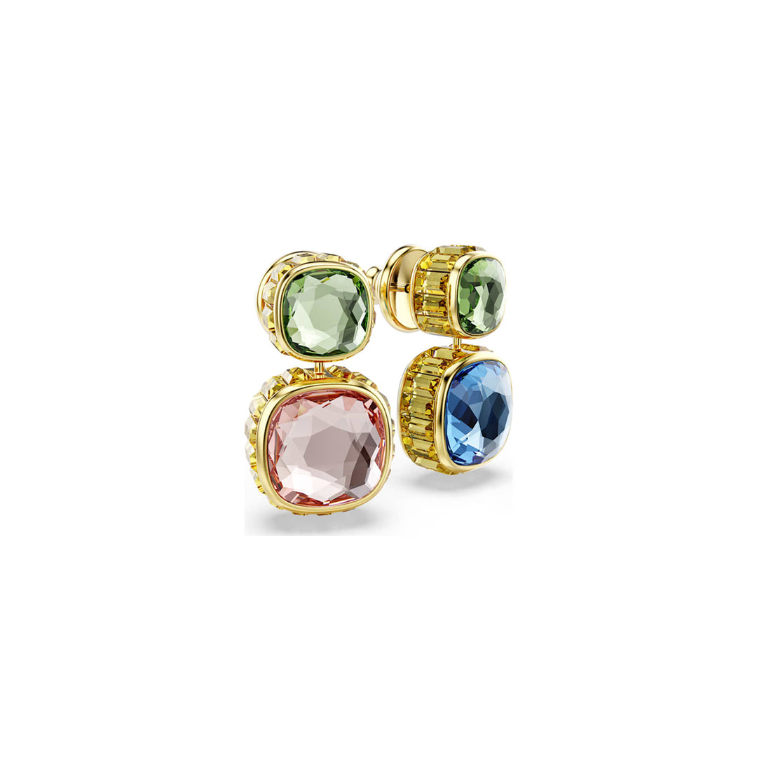 Radiant Faceted Gemstone Drop Earrings