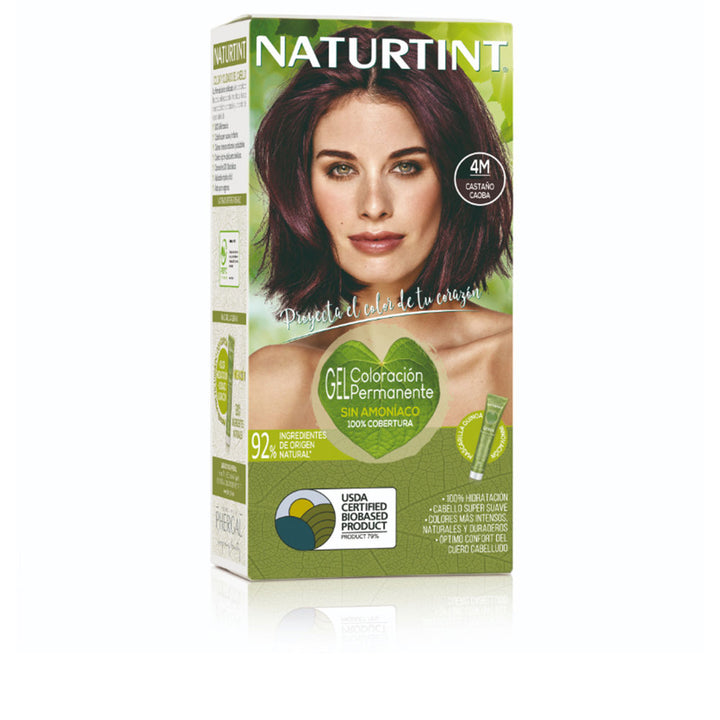 Chestnut brown gel hair colour tube with quinoa care mask, 170 ml pack