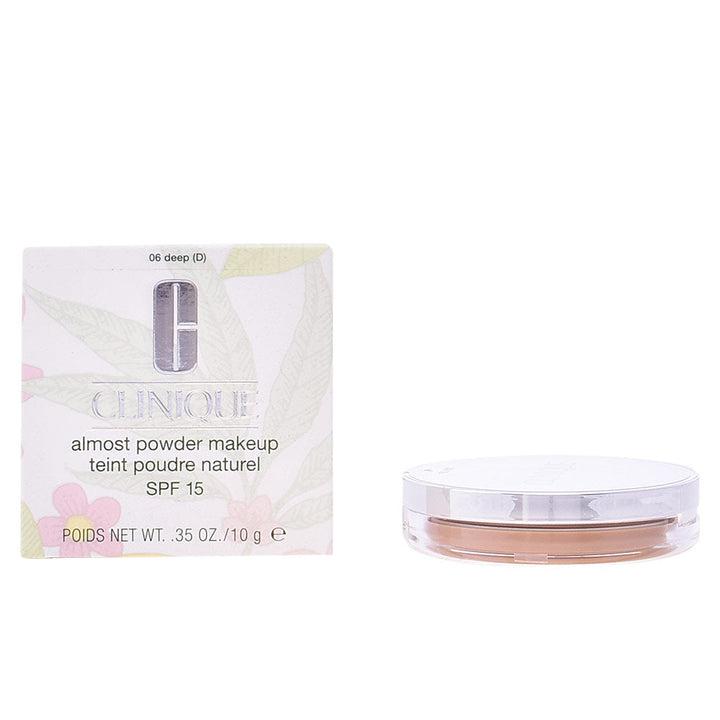 Compact Clinique Almost Powder Makeup with mini brush and neutral powder shade